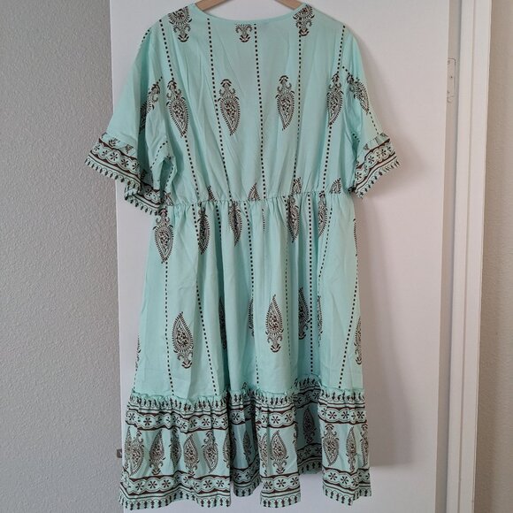 Mint Colored Midi Dress Bloomchic - Picture 2 of 3